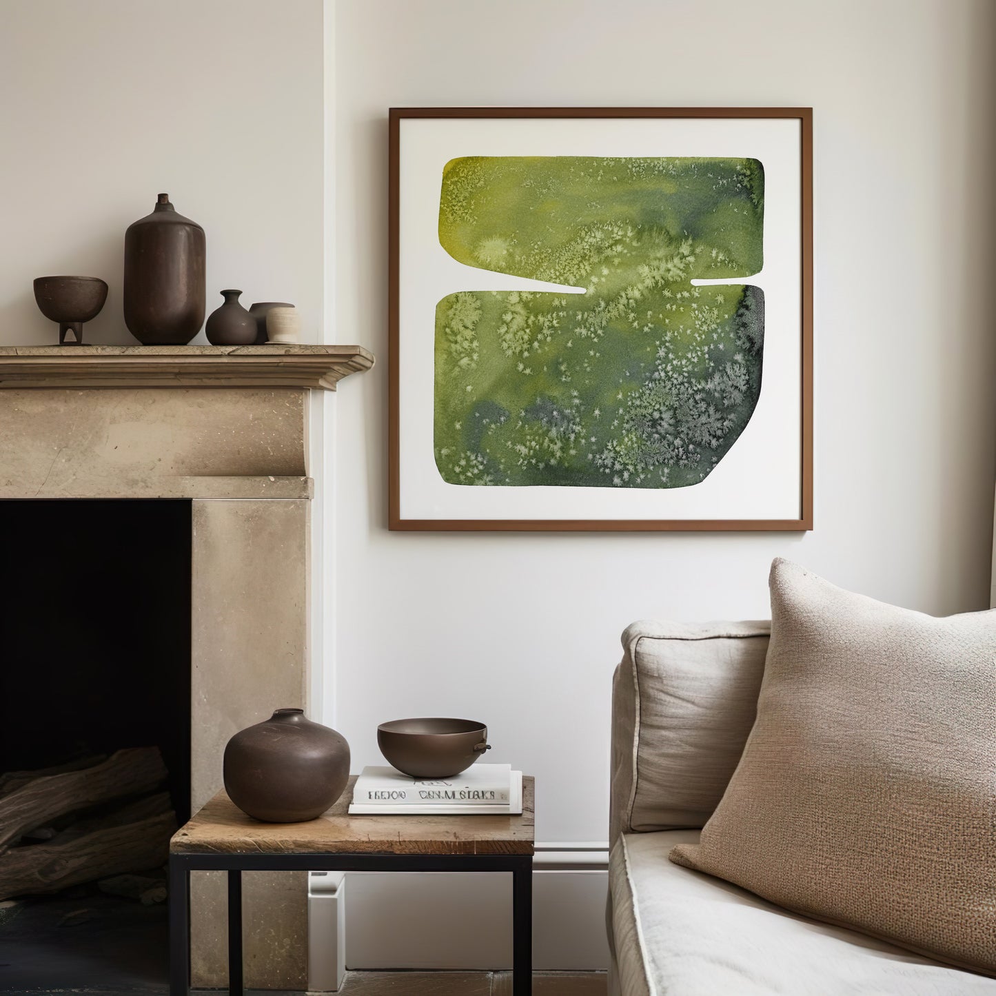 Green statue - Framed
